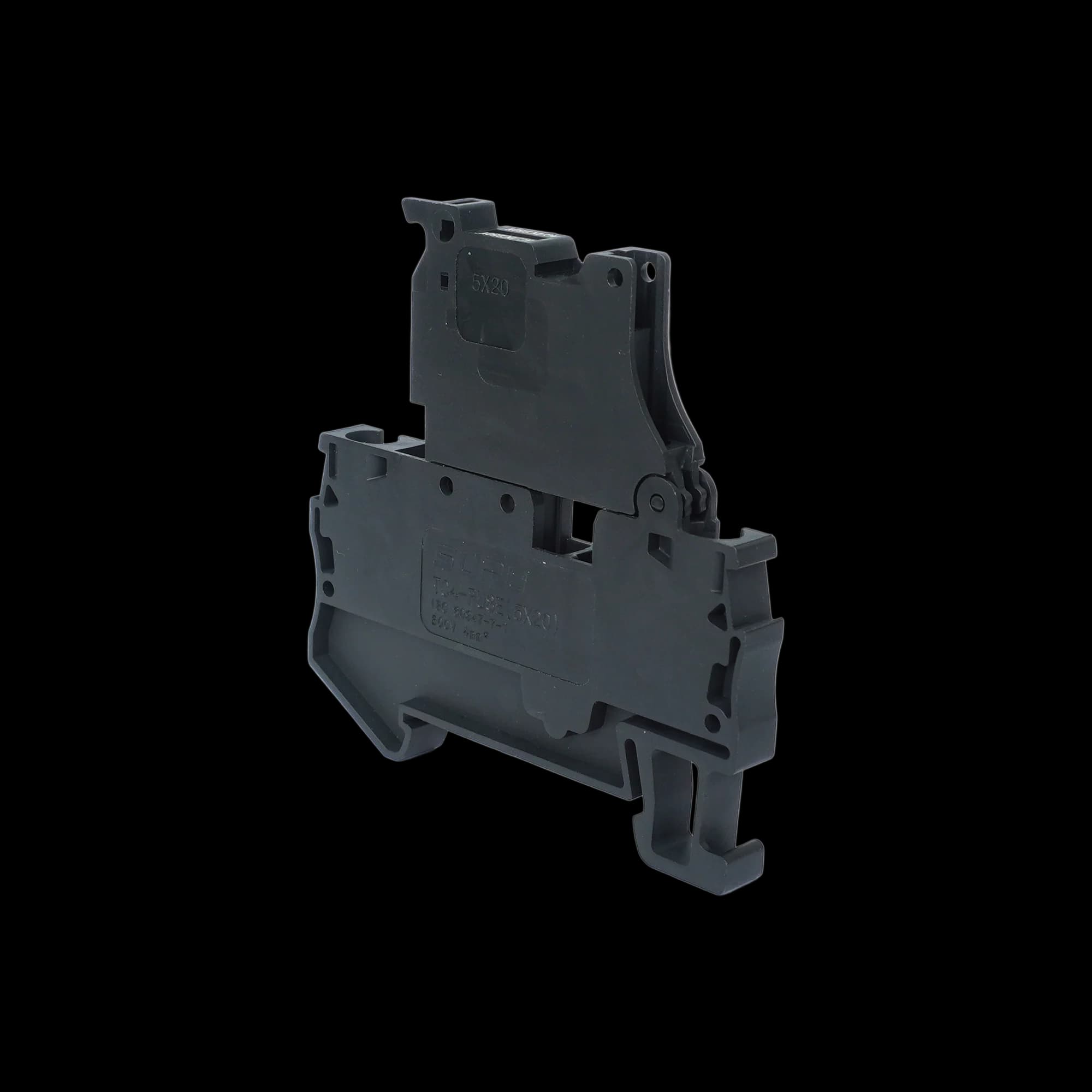 TC4-FUSELED250-BK_Клемма TC пружинная, с держателем предохранителя со светодиодом 250В AC/DC, 4 мм², черная