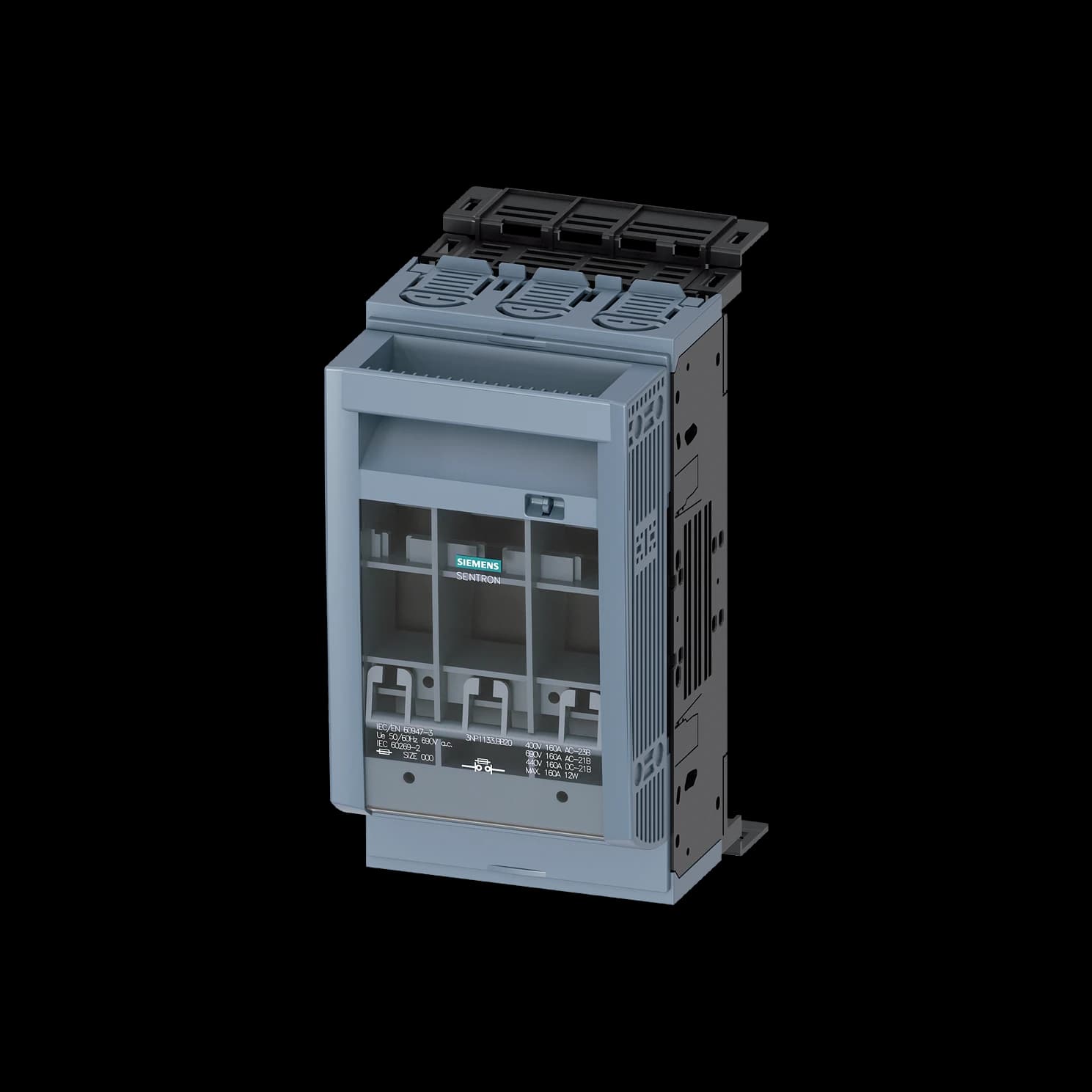 3NP1133-1BB20_Siemens выключатель-разъединитель под предохранители SENTRON 3NP1, NH00, 3-полюсный, 160 А, для шин 8US 40 мм