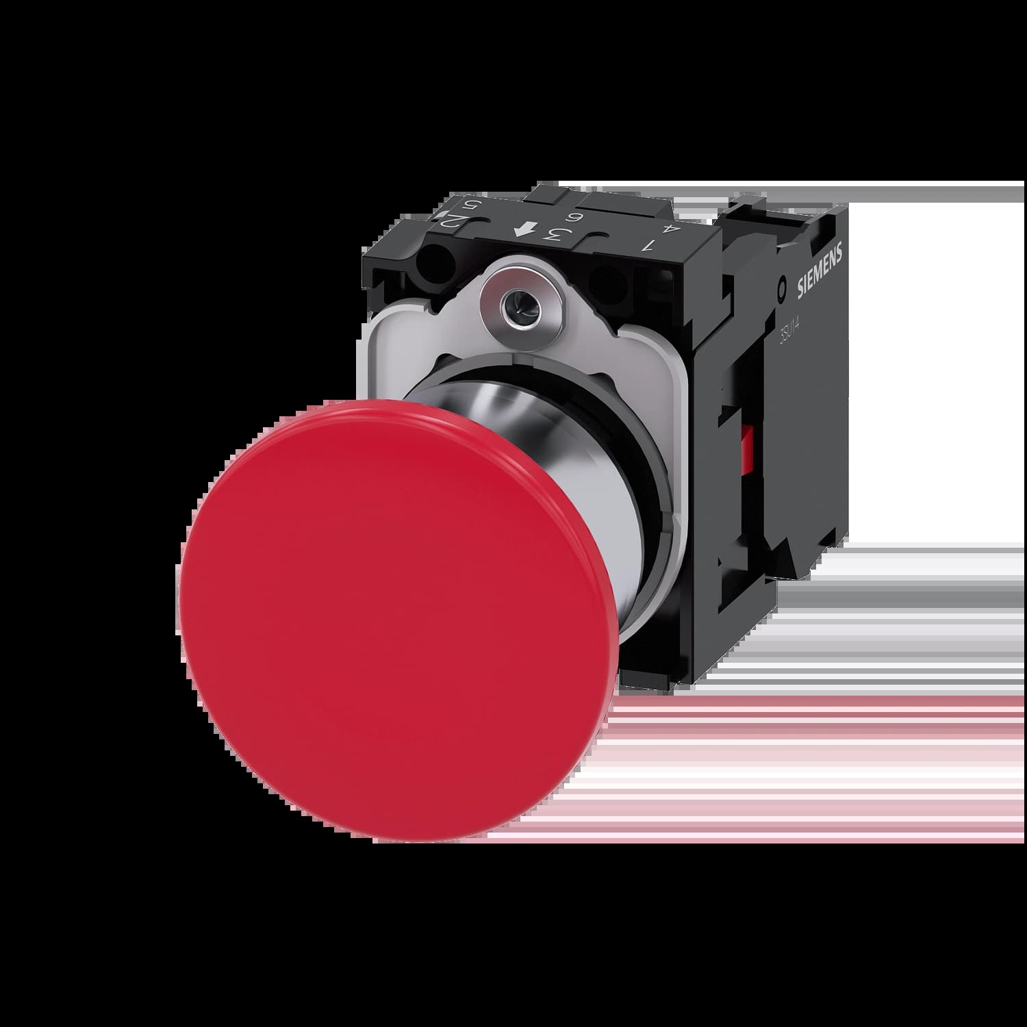 3SU1150-1BA20-1CA0_Грибовидная кнопка красная, 40мм, с фиксацией, 1НЗ