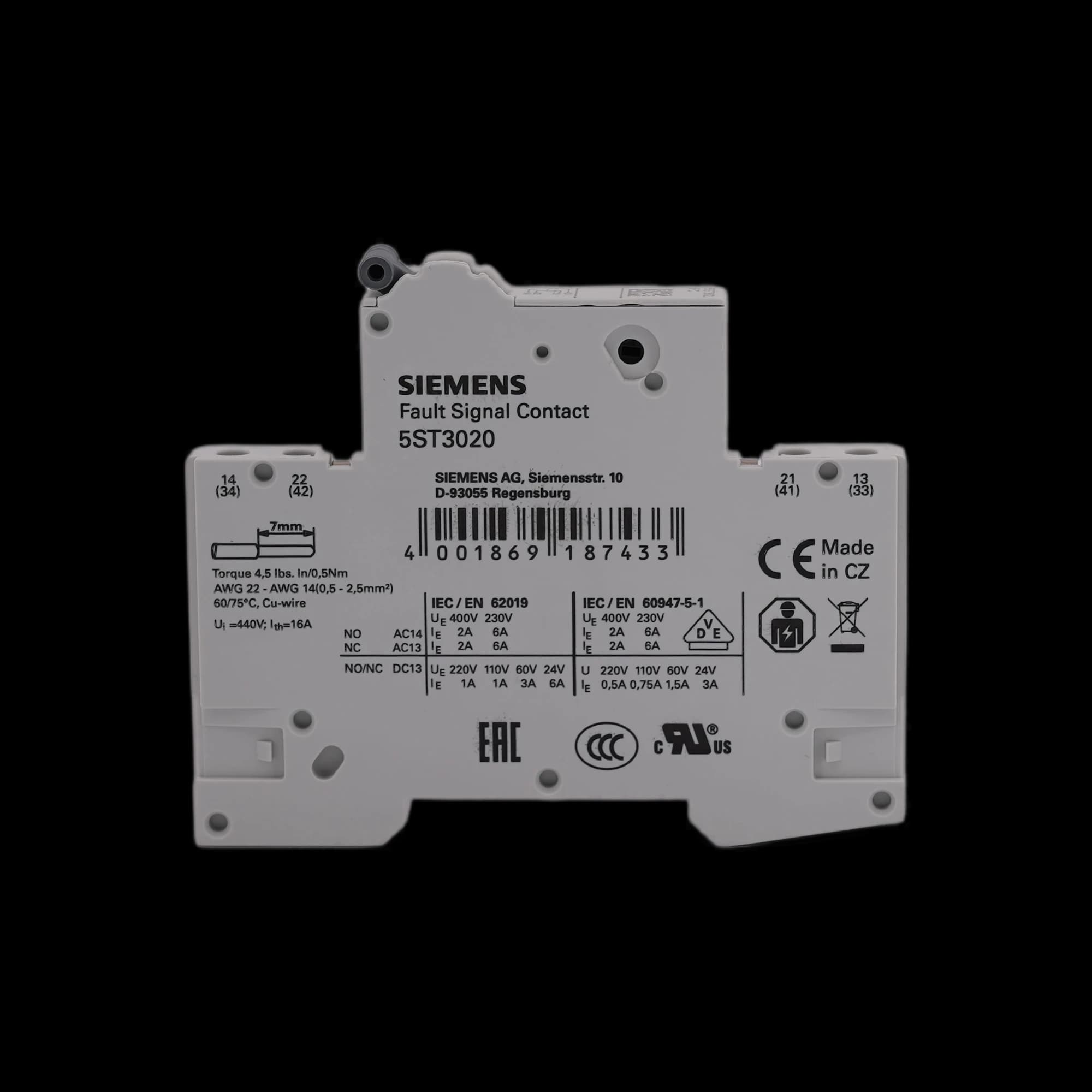 5ST3020_Контакт срабатывания 1НО+1НЗ, 0,5MW_2