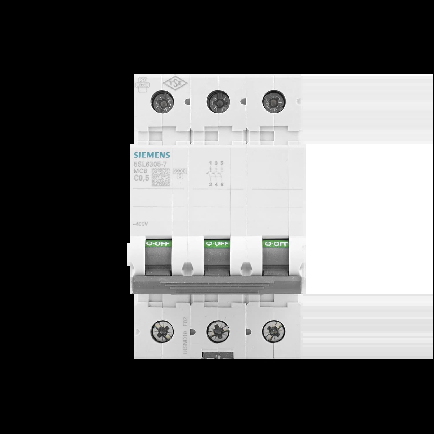 5SL6305-7_Автомат 3P, 0.5А, кривая «C», 6кА (C0.5)_1