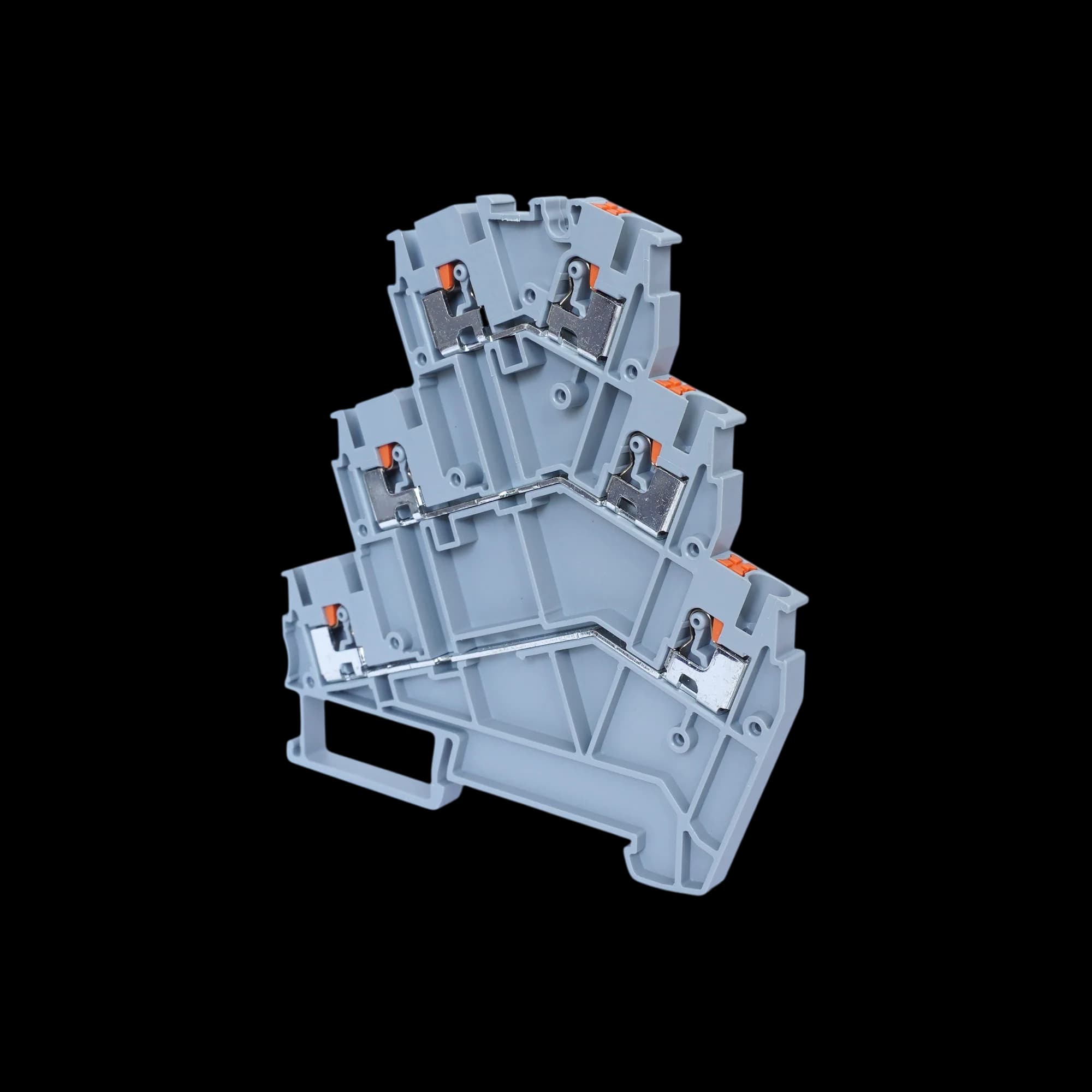 TPTS2.5-2-GY_Клемма TP пружинная Push-in трехуровневая, 2.5мм², серая_2