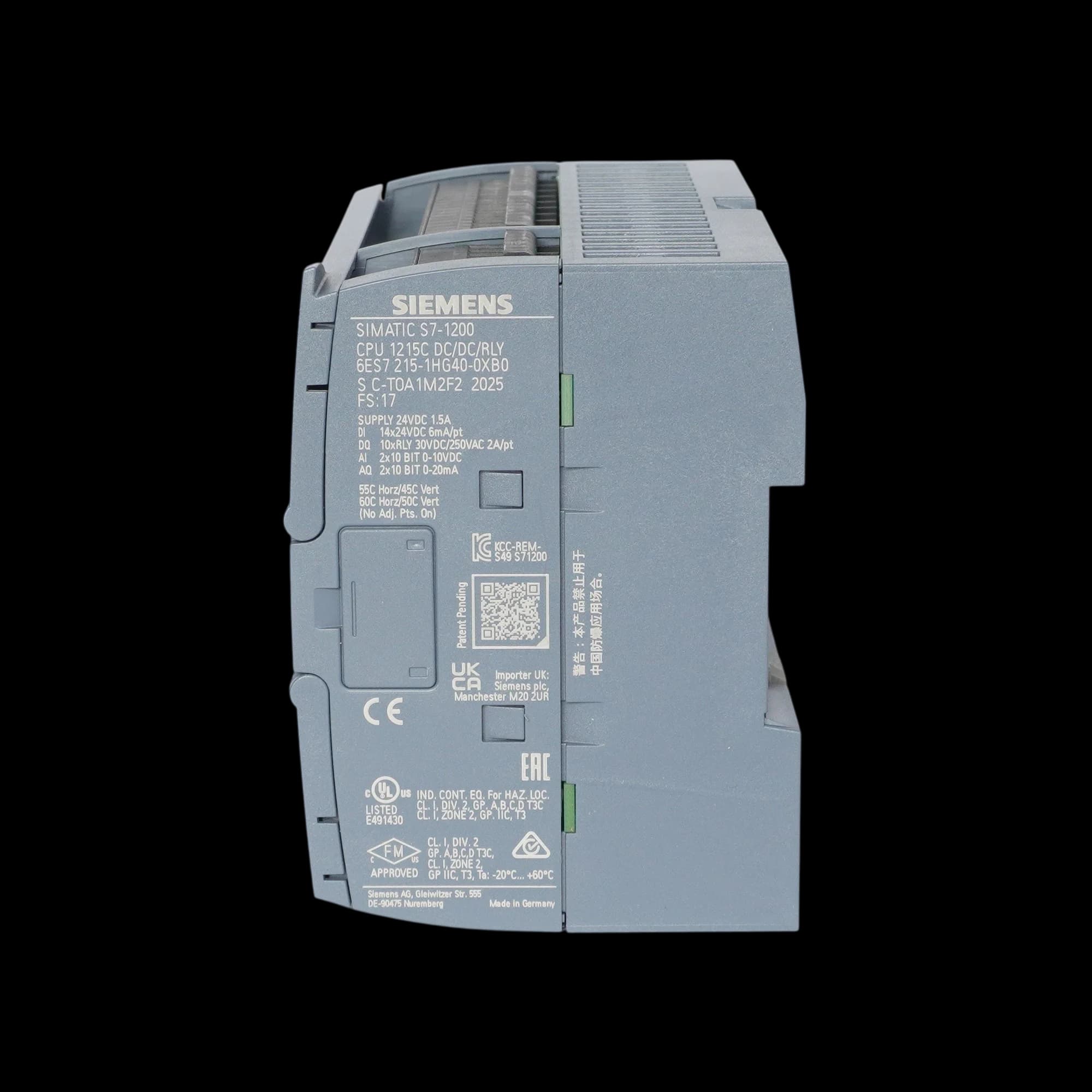 6ES7215-1HG40-0XB0_Simatic S7-1200 Центральный процессор CPU 1215C DC/DC/relay, 14DI/10DQ/2AI/2AQ_4