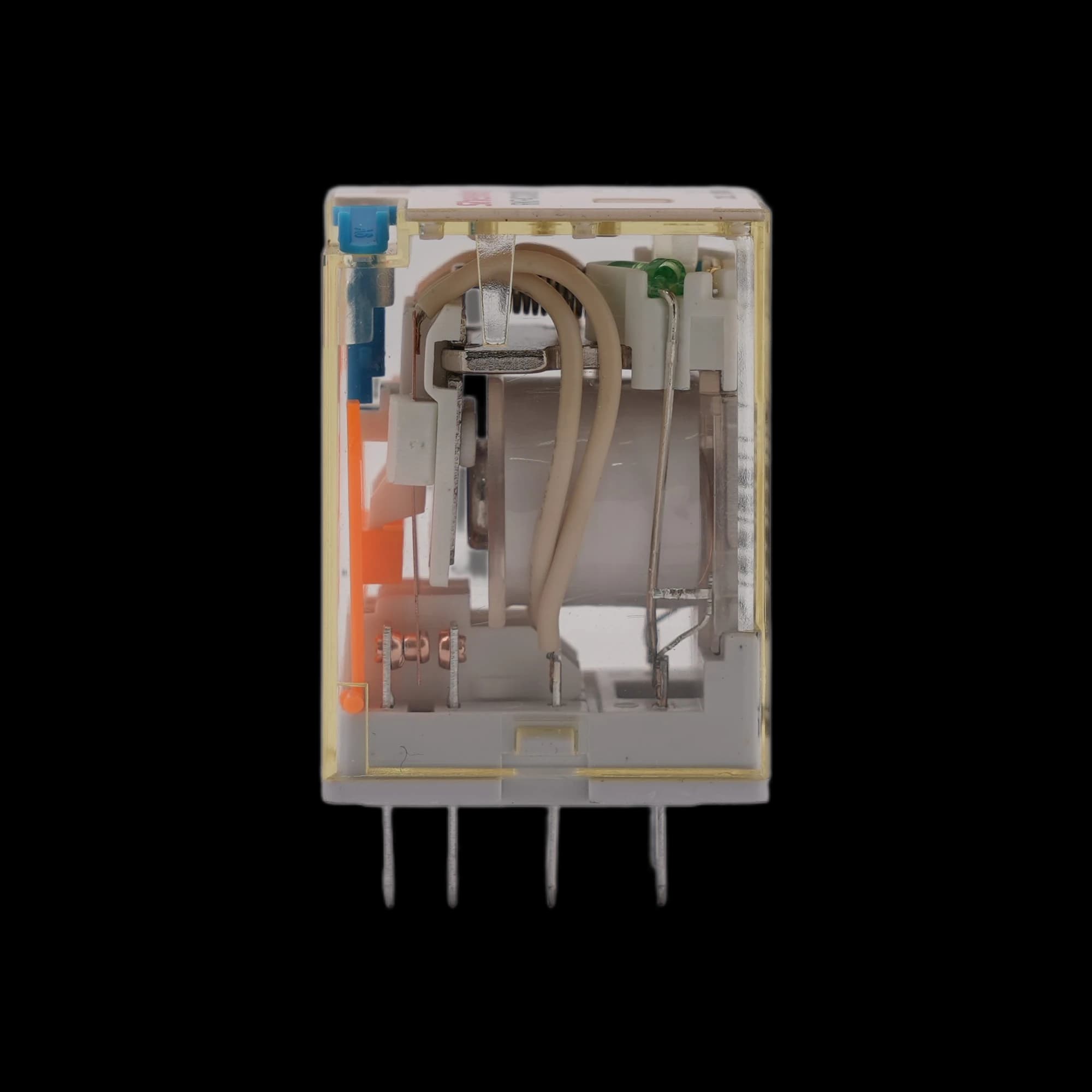 RKF4CO024LT_Реле 4ПК, 6А, катушка 24В DC, механический и светодиодный индикаторы, тест-кнопка_3