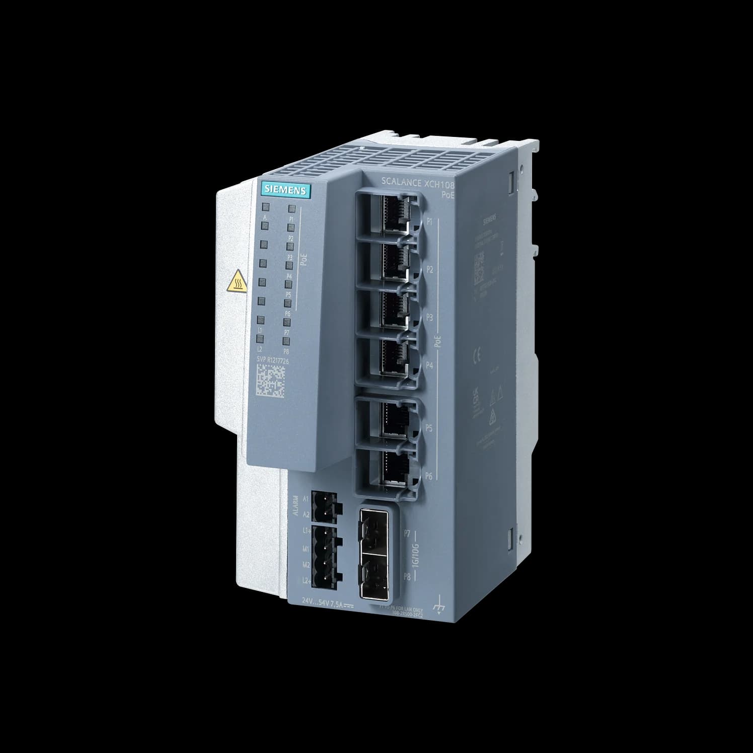 6GK5108-2RS00-2FC2_Неуправляемый гигабитный PoE-коммутатор SCALANCE XCH108PoE (6×Gbit PoE, 2×SFP)