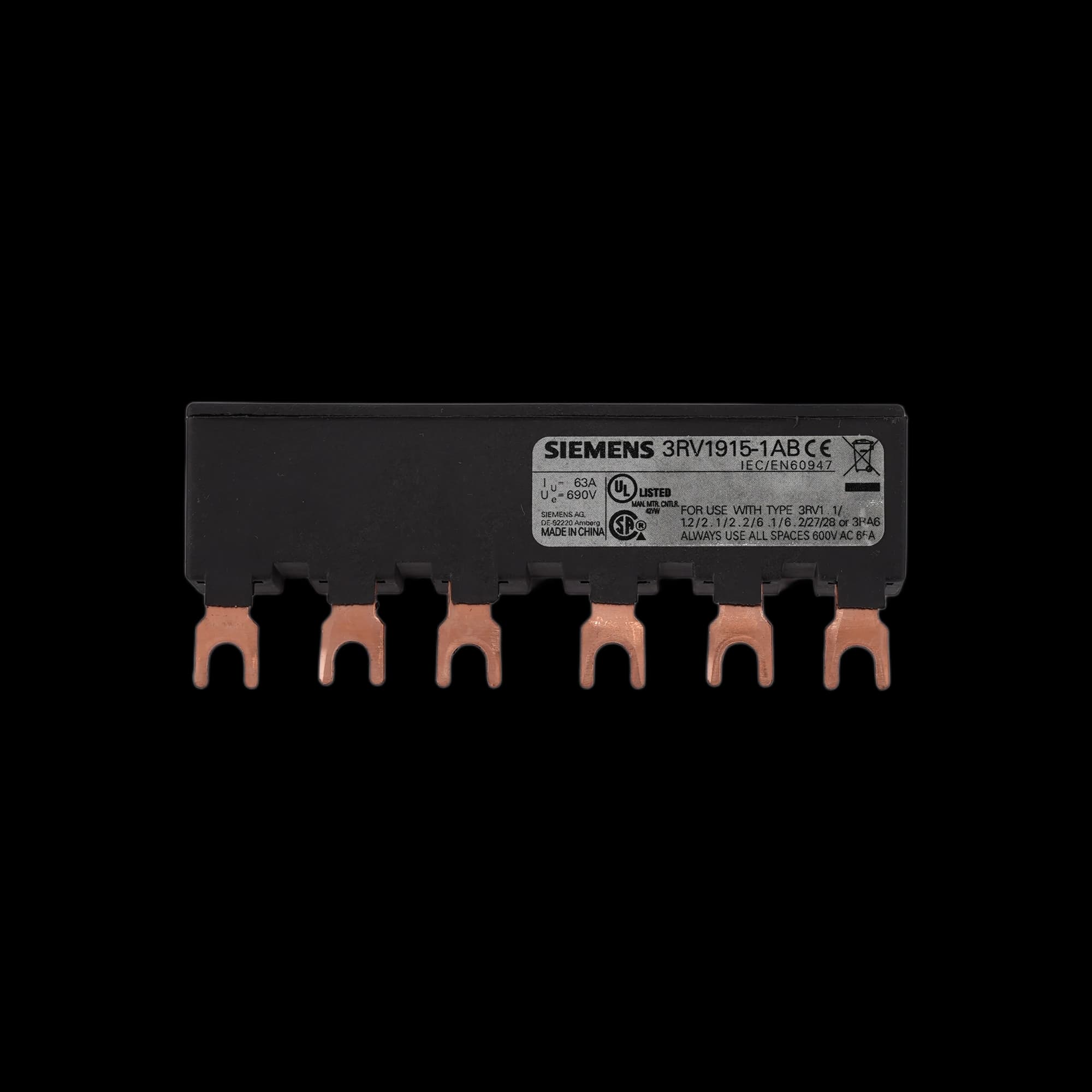 3RV1915-1AB_3-фазная шинка для 2 автоматов, типоразмер S00/S0_2