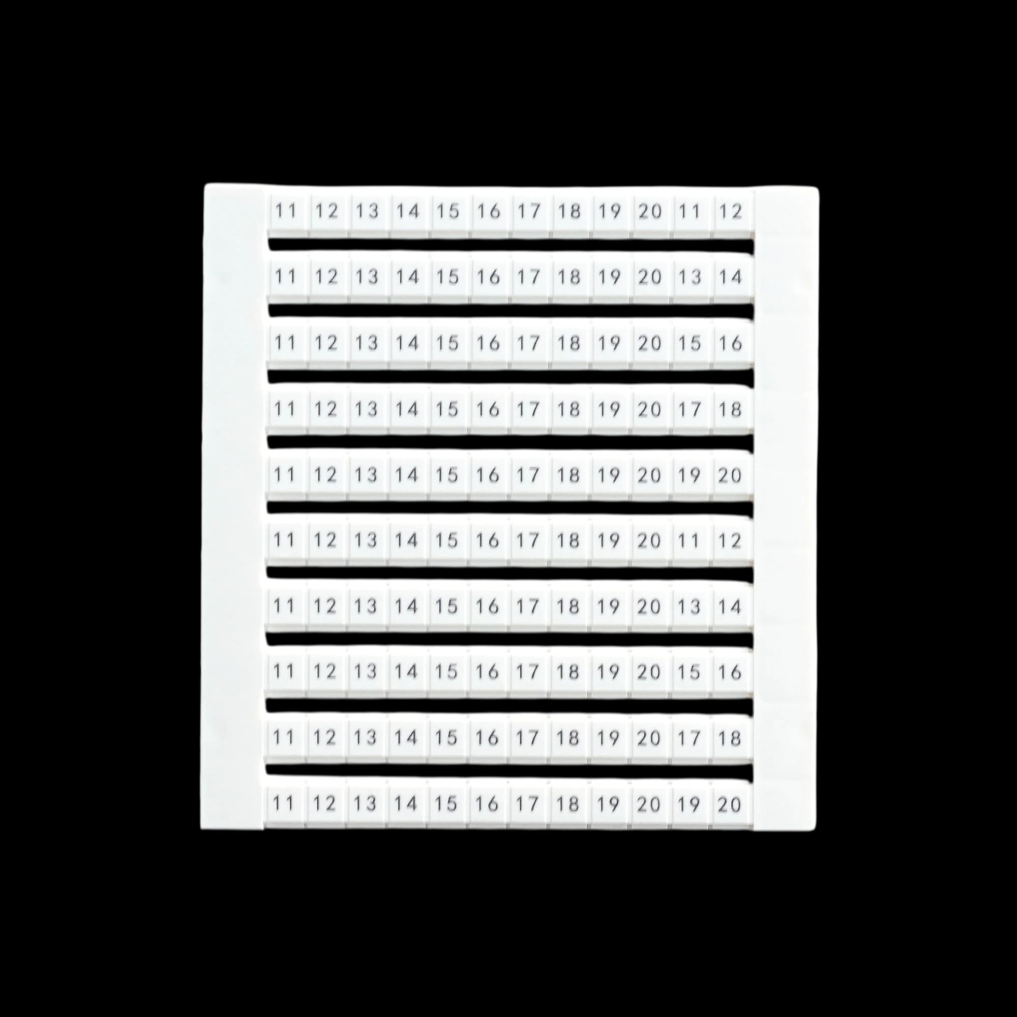 TMB5.2-120/11...20_Маркировка для клемм серии TC, TP с сечением 2.5мм², с нумерацией 11-20