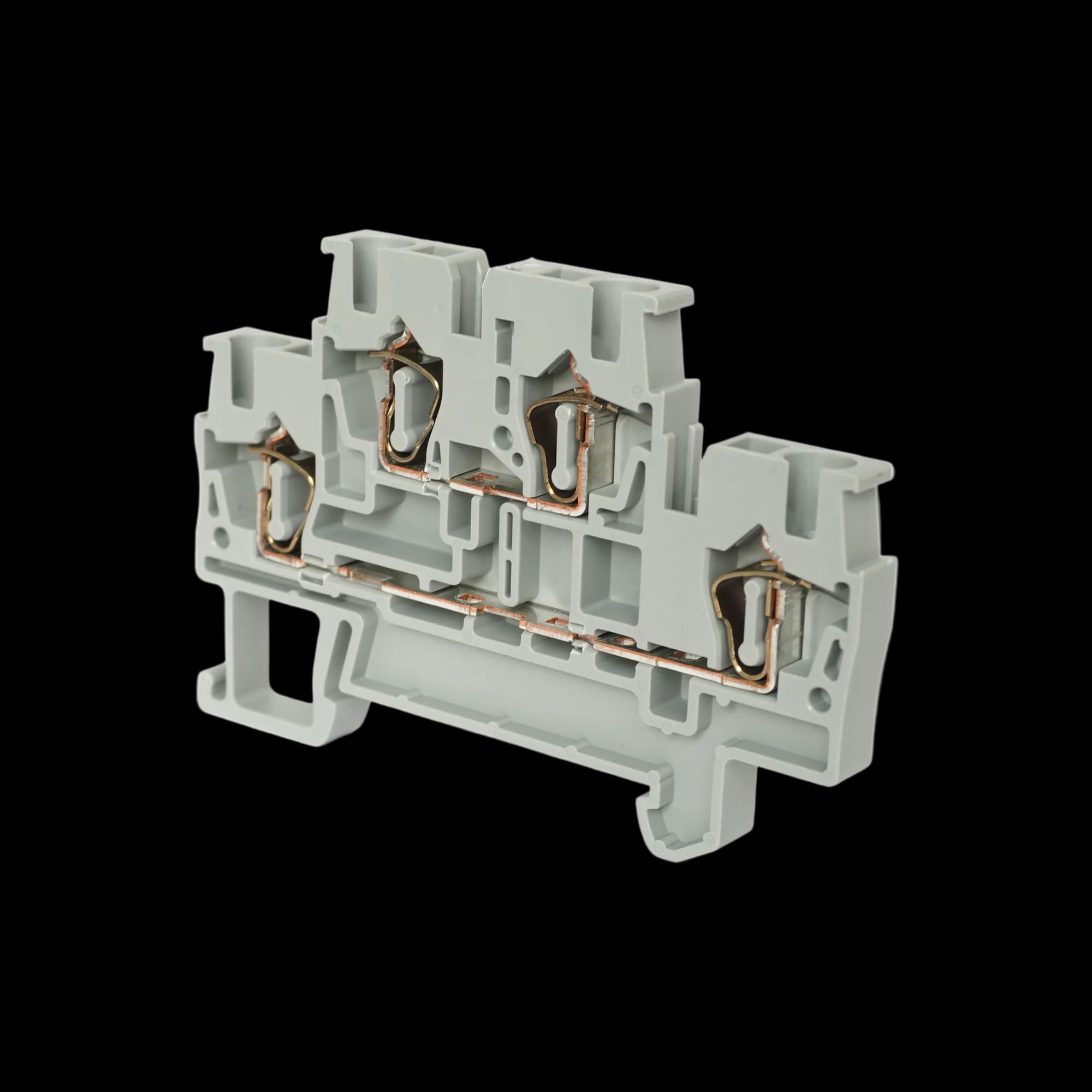 TCD2.5-2-GY_Клемма TC пружинная двухуровневая, 2.5мм², серая_2