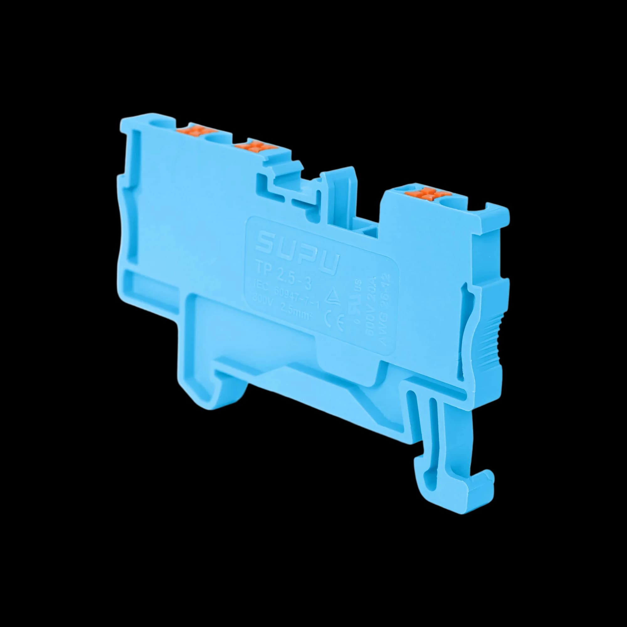 TP2.5-3-BU_Клемма TP2.5-3, синяя, пружинная Push-in, 2.5мм²