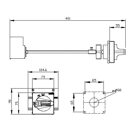 3VA9257-0FK21_Привод поворотный на дверь для 3VA1 габарит 250