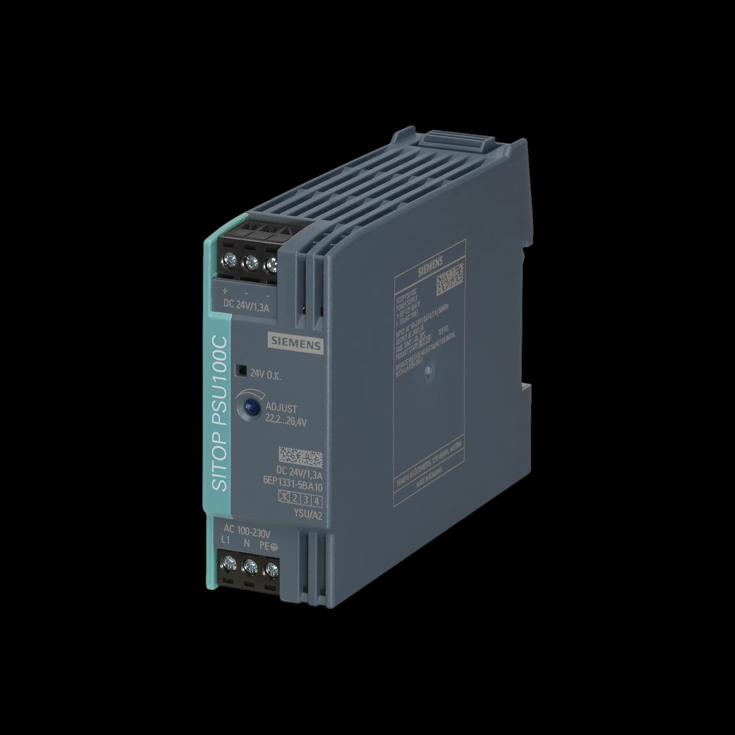 6EP1331-5BA10_Блок питания SITOP PSU100C, 1AC/DC -> 24В DC, 1.3А_6