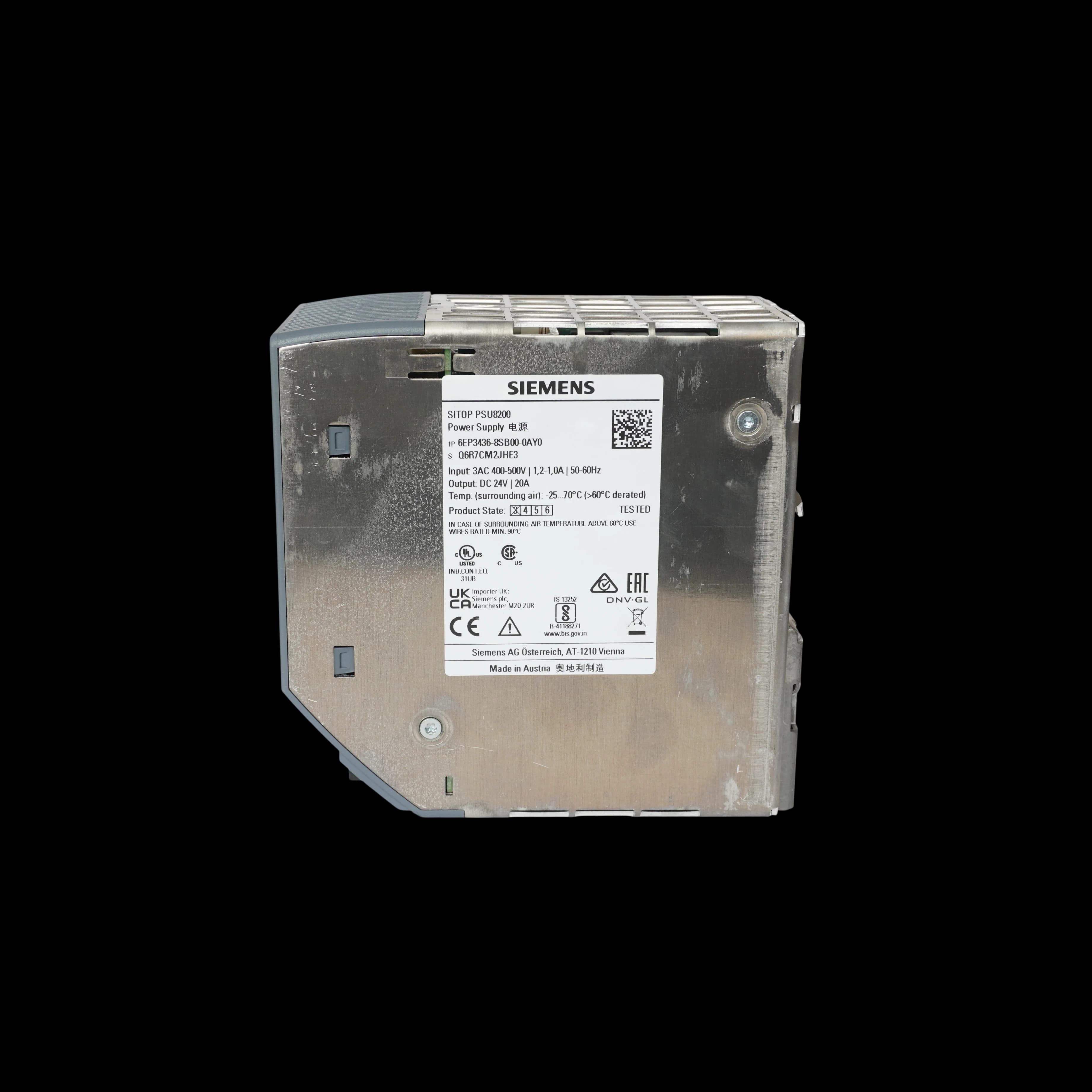 6EP3436-8SB00-0AY0_Блок питания SITOP PSU8200 3-ф., DC 24 В/20 A 6EP3436-8SB00-0AY0_Блок питания SITOP PSU8200 3-ф., DC 24 В/20 A